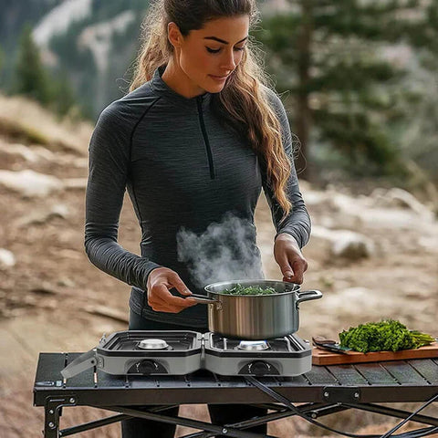 2 Burner Foldable Camping Stove